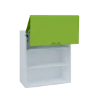 MHVV - 65D horní skříňka boxová, 2 výkloypy, 770x654x440, korpus bílý, výklopy jarní zeleň